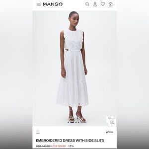 Mango White Eyelet Maxi Dress